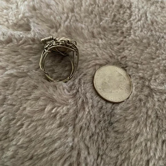 NWOT Handmade Wire wrapped Ring w Stone - Picture 3 of 4
